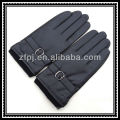 mens knit elastic wrist leather palm gloves with agraffe